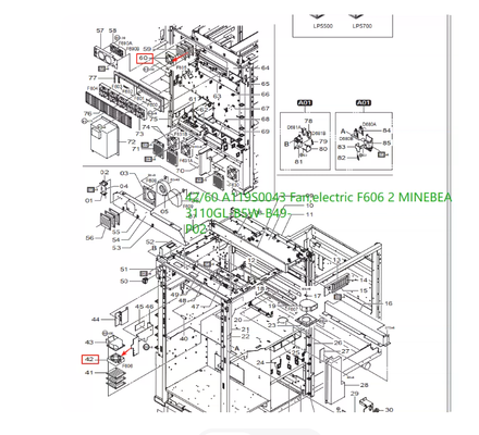 fan 119S0043 para los accesorios de la pieza de la máquina de Minilab de la frontera 500/550/570 de Fuji proveedor